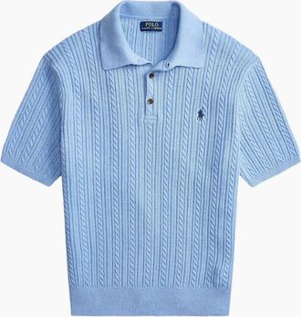 Polo Ralph Lauren Mens Polo Ralph Lauren Knitted Polo 004 Light Boilette Blue - Size: 44