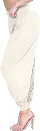 Janisramone Hamishkane Womens Alibaba Harem Trousers - Plain Elastic Waist Hippie Pyjama Stylish Alibaba Trousers for Women Loose Fit Baggy Yoga Pants and Summer 