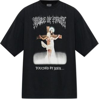 VETEMENTS Gekleurd Bedrukt T-shirt - Heren - T-shirts - Zwart - S - Katoen - Tops
