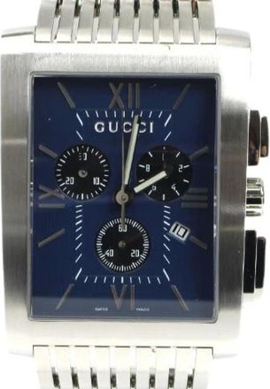 Gucci Pre-owned Watches, male, Gray, Size: ONE SIZE Pre-owned G Metro Stainless Steel Chronograph