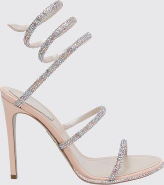Rene Caovilla Sandali Cleo in tessuto con strass e cinturino Snake a spirale