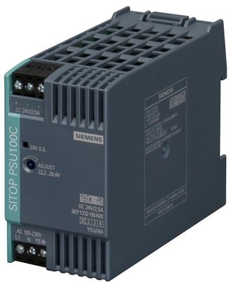 SIEMENS Fuente De Alimentaci&oacute;n Sitop Psu100c, 1 Fase Dc 24 V/2,5 A, 6ep13325ba00