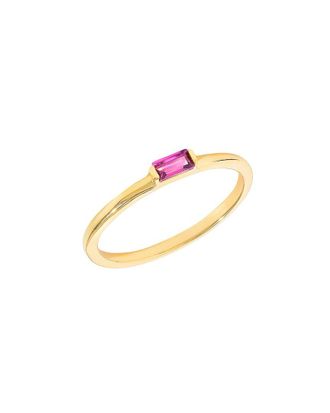 Tiramisu 14K Over Silver 0.15 Ct. Tw. Rhodolite Garnet Solitaire Ring