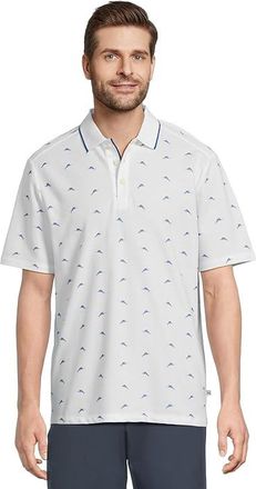 Tommy Bahama Marlin Vibes Polo Mens Clothing White : LG, Cotton/Polyester