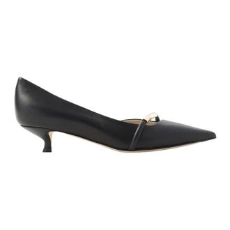 Giorgio Armani Pumps, female, Black, Size: 8 1/2 US Leather Court Shoes