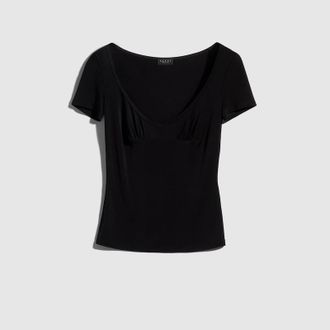Gucci Viscose Jersey T-shirt With Metal Tag, Black