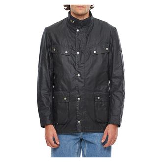 Barbour Duke Wax Jacket - Heren - Zomerjassen - Blauw - L - Katoen - Jassen