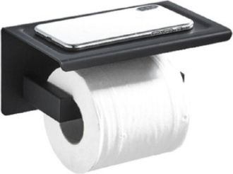 OEM Distributeur Papier Wc - Aluminium Laqu&eacute; &Eacute;poxy - Noir Mat - 16 X 11 X 11 Cm - Salle De Bains - 1 Pi&egrave;ce