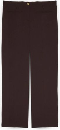 Fiorella Rubino Wijde broek - Dames - Straight fit broeken - Bruin - L - Polyester - Broeken