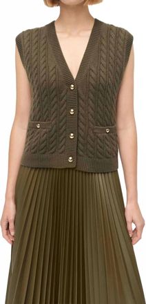 SIMKHAI Perrie Cashmere Vest In Olive