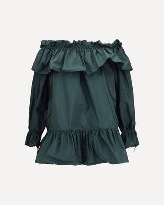 Saint Laurent Abito con volant in popeline di nylon Woman 36