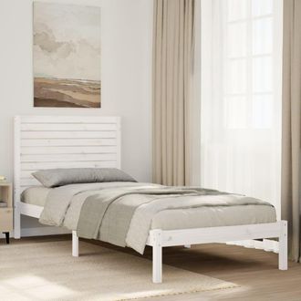 Berkfield Home Extra Long Bed Frame without Mattress White 90x210 cm Solid Wood