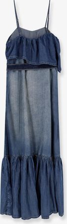 Pinko Womens Dress Chiarodiluna Denim Blue Lyocell