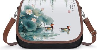 Generic Mandarin Duck Love Bird Crossbody Bags for Women Shoulder Messenger Bag Purse Handbags