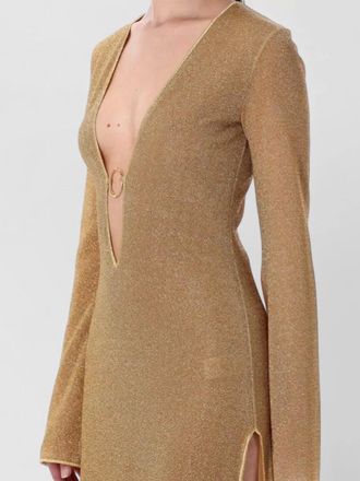 Os&eacute;ree lumiere ring detail long kaftan dress