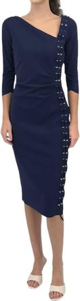 La Petite Robe Di Chiara Boni Hedy Mix Jersey Dress In Blu Notte