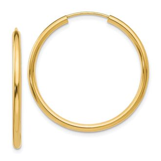 Diamond2Deal 10k Yellow Gold Round Endless Hoop Earrings 1.32g