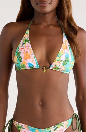 Kulani Kinis Classic Tie Halter Top in Sunlit Spritz at Nordstrom, Size Small