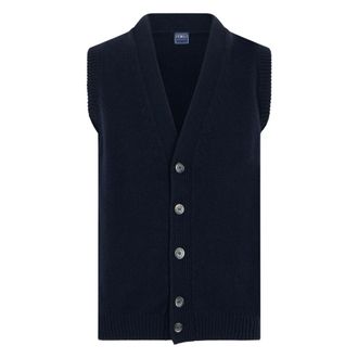 Fedeli Truien & Vesten, Heren, Blauw, L, Kasjmier, Mouweloze Vest