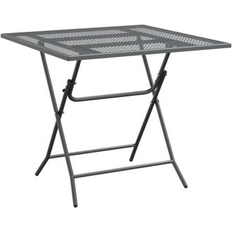 vidaXL Mesa De Jard&iacute;n Malla Met&aacute;lica Expandida Antracita 80x80x72 Cm Vidaxl