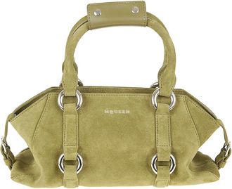 Alexander McQueen Alexander McQueen, Handbags, female, Green, Size: ONE SIZE Small Farringdon Suede Bag