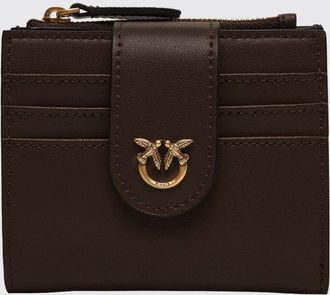 Pinko Portafoglio piccolo in pelle liscia con logo Love Birds metallico