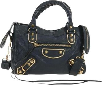 Balenciaga Pre-owned Vintage Mini Hand Bag - Dames - Vintage Mini Tas - Blauw - ONE Size - Leer - Vintage