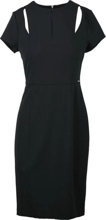 Calvin Klein Black Polyester Elastane Womens Sheath Dress