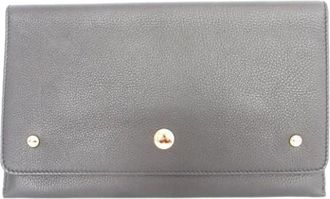 Burberry Pre-owned Clutches, male, Black, Size: ONE SIZE Pre-owned Leather Clutch Bag