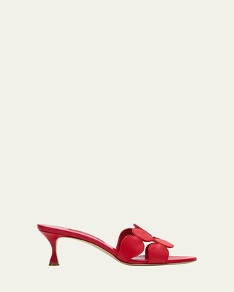 Manolo Blahnik Haribalmu Leather Slide Sandals