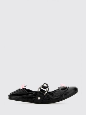 Balenciaga City Arena Leather Ballet Flats With Bows