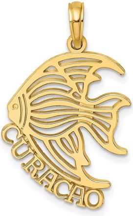 Diamond2Deal 14k Yellow Gold Polished CURACAO Under Angelfish Charm