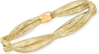 Ross-Simons Italian 14kt Yellow Gold Double-Mesh Bangle Bracelet