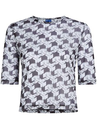 Karl Lagerfeld Doorzichtig T-shirt met monogramprint - Beige