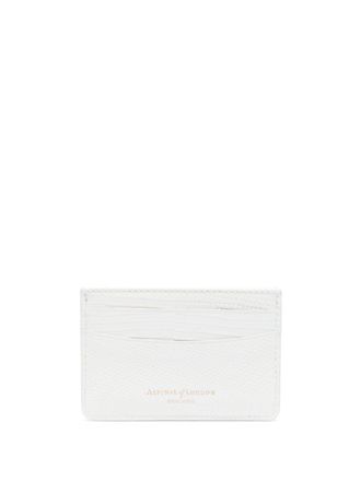 Aspinal of London lizard skin-effect leather card holder - women - Calf Leather - One Size - White