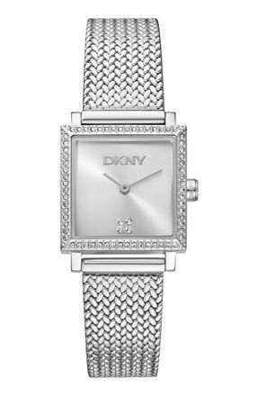DKNY Milanese Square Watch, 24mm x 31mm in Silver at Nordstrom