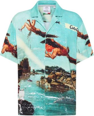 Carlo Colucci Ikarus Verhaal Shirt - Heren - Korte mouwen Overhemden - Veelkleurig - M - Overhemden