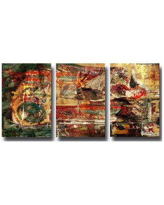 Ready2HangArt Ready2hangart Earth Tone Abstract Ii 3Pc Wrapped Canvas Wall Art By Tristan Scott