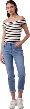 Toxik3 Womens High Waist Boyfriend Jeans - Mid Blue (UK, Numeric, 8, Regular, Regular, Mid Blue)