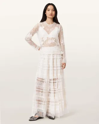 AllSaints Arlea Tulle Maxi Skirt