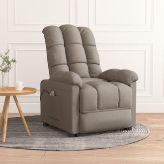 vidaXL Sill&oacute;n De Masaje El&eacute;ctrico Tela Gris Taup&eacute; Vidaxl