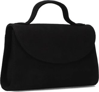 Unisa Zwarte Leren Schoudertas Zceasar - Dames - Handtassen - Zwart - ONE Size - Wol - Tassen