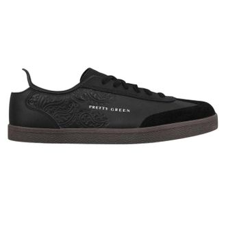 Pretty Green Leren sportschoenen voor heren van Moorgate (Zwart)