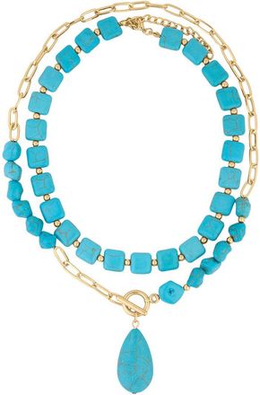 Saachi Saachi Turquoise Pendant Double Necklace
