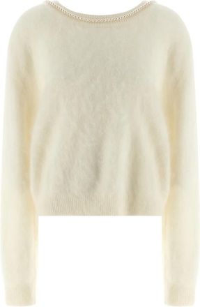 Bernadette Sol&egrave;ne Sweater - Dames - Ronde hals truien - Wit - L - Kasjmier - Truien & Vesten
