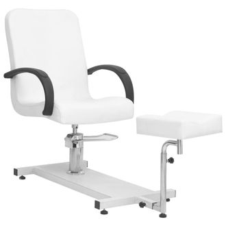 vidaXL Poltrona Massaggio E Poggiapiedi Bianca 127x60x98 Cm Similpelle - Vidaxl