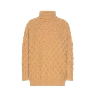 Max Mara Truien & Vesten, Dames, Beige, S, Wol, Mxmbambola Trui