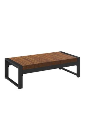 ambia GARDEN Loungetisch, Schwarz, Holz, Metall, Akazie, Hartholz, rechteckig, eckig, 110x33x60 cm, Gartenmöbel, Loungemöbel, Lounge-Serien