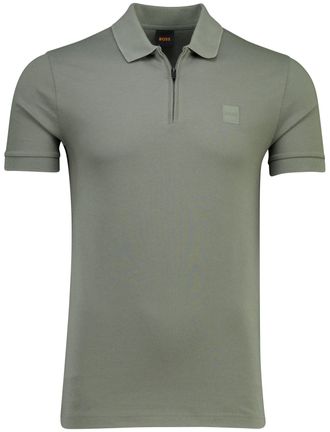 HUGO BOSS Poloshirt Boss Orange groen rits normale fit pique