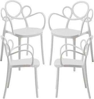 Regalos Miguel Regalos Miguel - Packs Sillas Jard&iacute;n - Pack 4 Sillas Sky Con Reposabrazos - Blanco